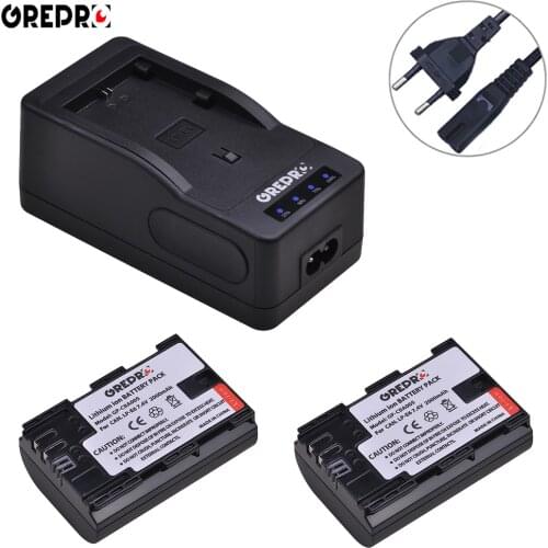 LP-E6 LP-E6N Battery + LED LP E6 Charger for Canon EOS 5D Mark III, 7D Mark II, 5D Mark II, 6D Mark II, Eos R 90D 7D 5D 6D 80D
