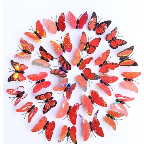 Cute DIY random pattern 6 cm 3D butterfly magnet fridge home decoration accessories kitchen Childrens room Inside the car gift