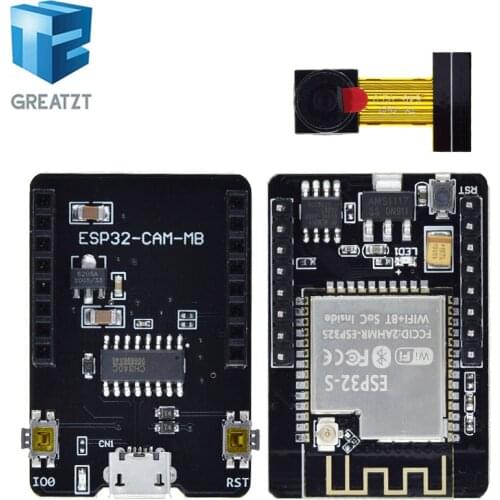GREATZT ESP32-CAM WiFi + Bluetooth Module Camera Module Development Board ESP32 with Camera Module OV2640 2MP For Arduino