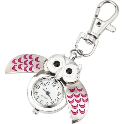 Moment # L05 2018 Fashionable Cuty New Style Gorgeous Owl Watch Clip Pocket Keychain