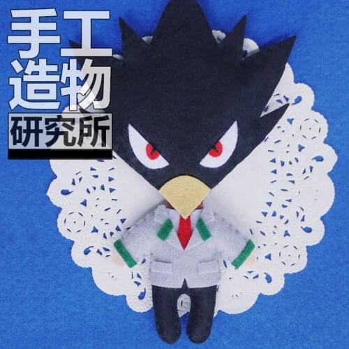 My Hero Academia Tokoyami Fumikage 12CM Soft Stuffed Toys DIY Handmade Pendant Keychain Doll Creative Gift