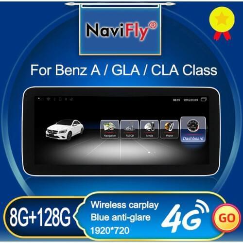 NaviFly 8GB 128GB Android 10 Car GPS Navigation Radio Player For Mercedes Benz A Class W176/CLA Class W117 / GLA X156 Auto DVD