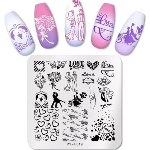 PICT You Valentines Day Nail Stamping Plates Love idea nail Stamping Template Stainless Steel Nail Stamp Plate Stencil Tool
