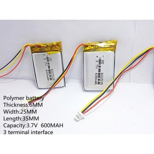 Polymer lithium battery 3.7 V, 602535 can be customized wholesale CE FCC ROHS MS 600MAH quality certification