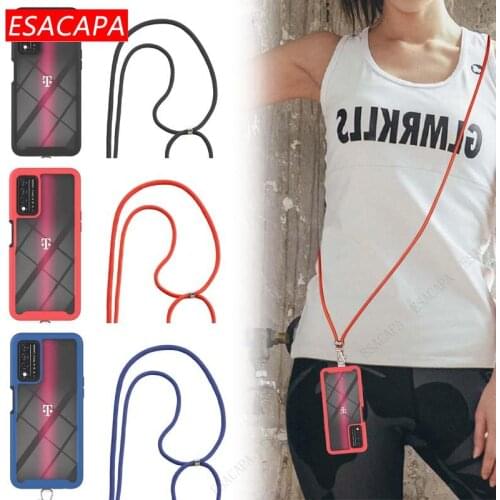 3 in 1 Shockproof Bumper Clear Case For TCL T-Mobile REVVL V Plus 5G 10 5G UW 10L Lanyard Silicone Cover For TCL 20 Pro 5G 20S