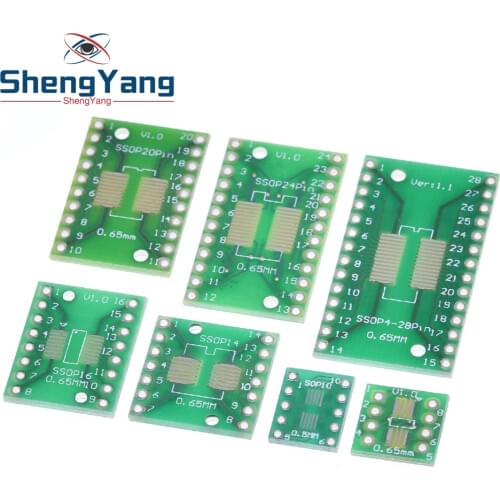 ShengYang 35pcs=7value*5pcs PCB Board Kit SMD Turn To DIP SOP MSOP SSOP TSSOP SOT23 8 10 14 16 20 24 28 SMT To DIP