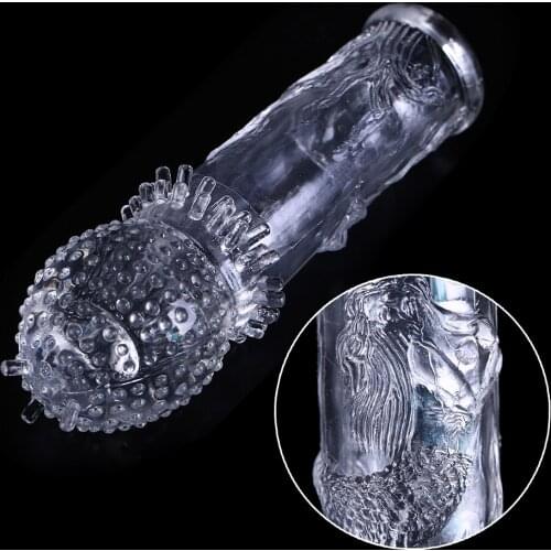 Crystal Spike Penis Extender Dick Vibrator Reusable Delay G-spot Stimulation Vibrator for Men