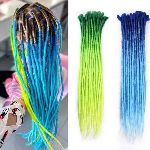 Full Star Ombre Faux Locs Crochet Synthetic Hair 24" 5-30 strands/lot Low Temperature Fiber Lock Braiding Hair Extensions