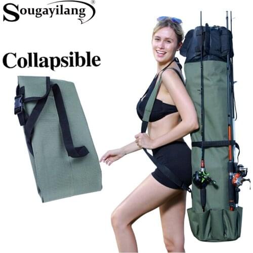 Sougayilang 1.2m Fishing Bag Foldable Portable Large Capacity Multifunction Nylon Storage Fishing Bag Fishing Rod Case Tackle