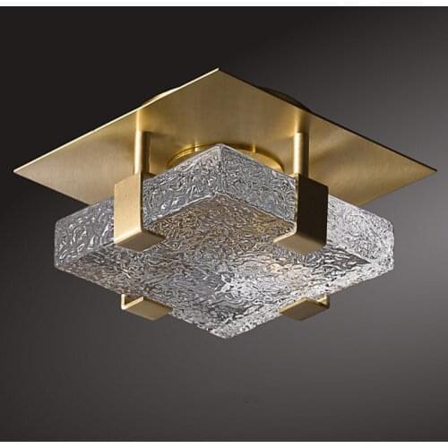 Nordic Modern LED Ceiling Lamp For Living Room Bedroom Corridor Personality Creative Marble All-Copper Indoor Lighting Luminaire