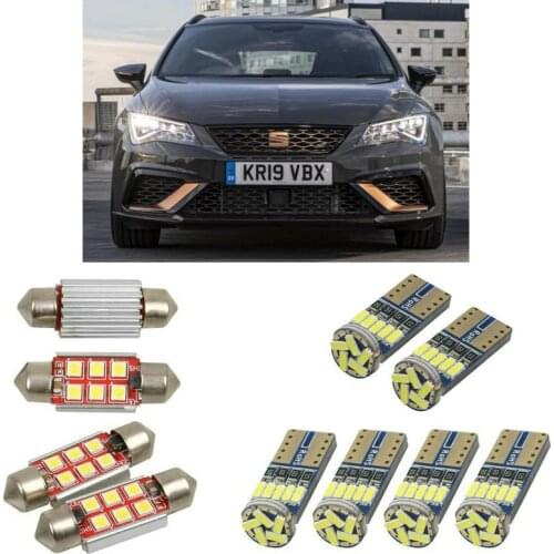 Interior led Car lights For seat leon 1m1 5f1 box hatchback sc 5f5 coupe st 5f8 estate car accessories License Plate Light 12pc
