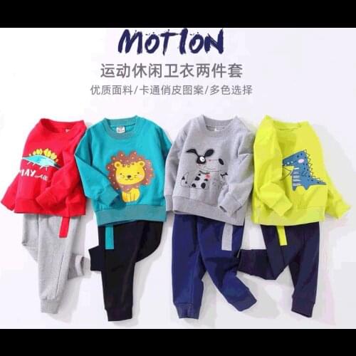 Boys Pullover Sweater + Loose Sports Trousers 2pcs2021 Childrens Cartoon Printing Casual Sprot Suit Toddler Kids Sweatshirt