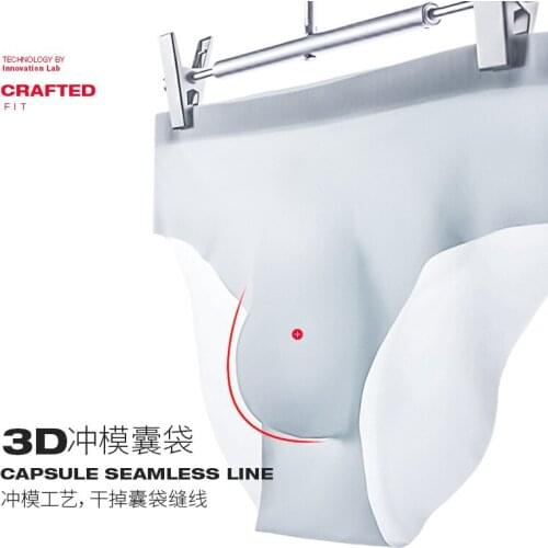 BOBTXS 1pc Mens Underwear Male Ice Silk Briefs Breathable Quick Drying Seamless Shorts Ultra Thin Sexy Mens Underpants summer