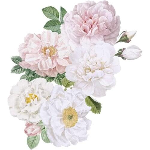 Rich Peony Rose Flowers Decorations Removable Room Decor Bedroom Kitchen Tiles Background Wall Stickers