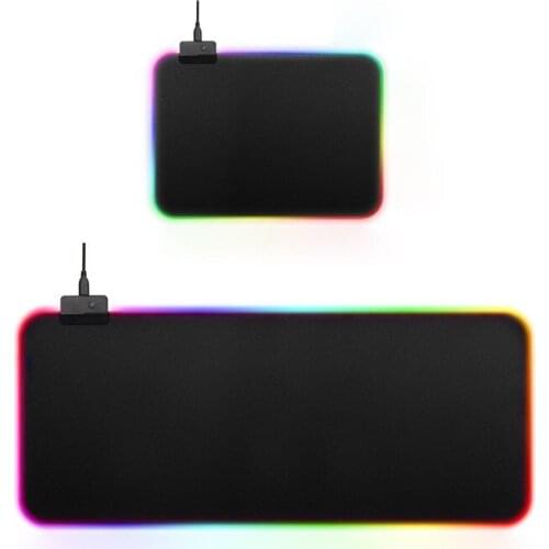 USB Wired Large Colorful Backlit Non-slip Soft Rubber Mouse Pad Desktop Mat