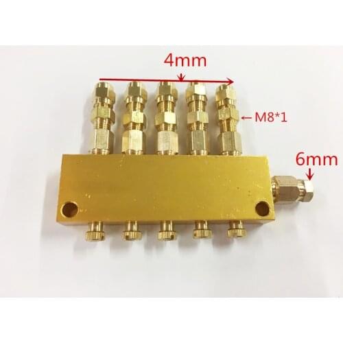 4mm outlet*7/6mm inlet B Type volume adjustable Oil Distributor/seperator valve/divider for centralized lubrication system Large