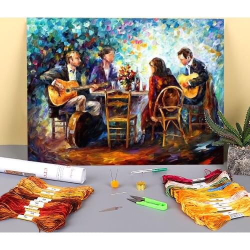 Blissful Evening Printed 11CT Cross Stitch Embroidery Kit DMC Threads Craft Painting Handicraft Handiwork Design Counted