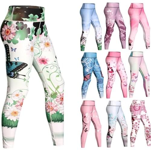 2021 Women High Waist Gym Leggings Knitting Breathable Mesh Butterfly Yoga Pants Fitness Push Up Woman Sport Leggins