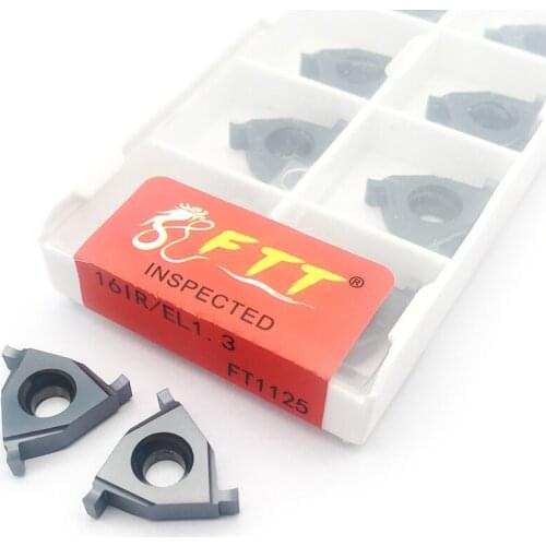 10PCS 16IR/EL 1.0 /1.1 /1.2 /1.3 /1.4 /1.5 FT1125 CNC Tool Shallow Grooving Carbide Insert Cutting slot blade for Holder SER
