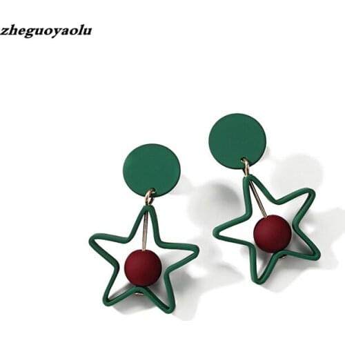 2018 New Fashion Hollow Pendant Round Earrings Simple Mix Color Ball Pendant Earrings For Women Jewelry Pendientes Hombre