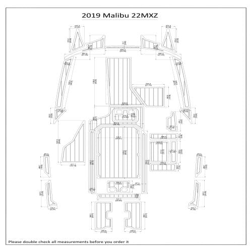 2019 Malibu 22MXZ Cockpit Pad Boat EVA Teak Decking 1/4" 6mm