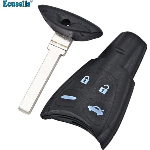 4 Button Remote key Shell housing case fob For SAAB 9-3 9-5 2003 2004 2005 2006 2007 with insert key
