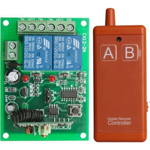 433MHz DC 12V 24V 2CH rf Remote Control Switch Wireless Relay Receiver Controller usb Rechargeable for Garage\ Door\ LED\ Bulb