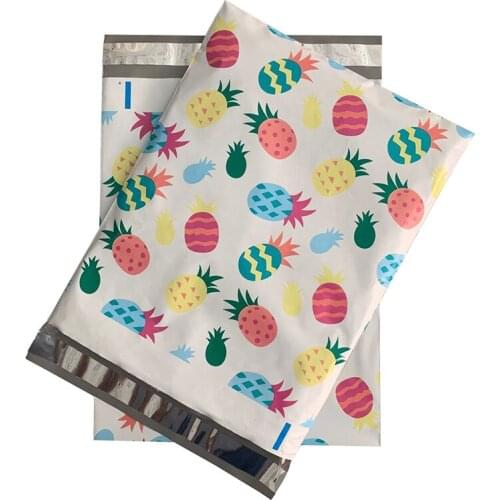 50Pcs Printing Poly Mailer 26x33cm Pineapple Pattern Courier Bag Self Seal Envelopes Shipping Packaging Bags Business Supplies