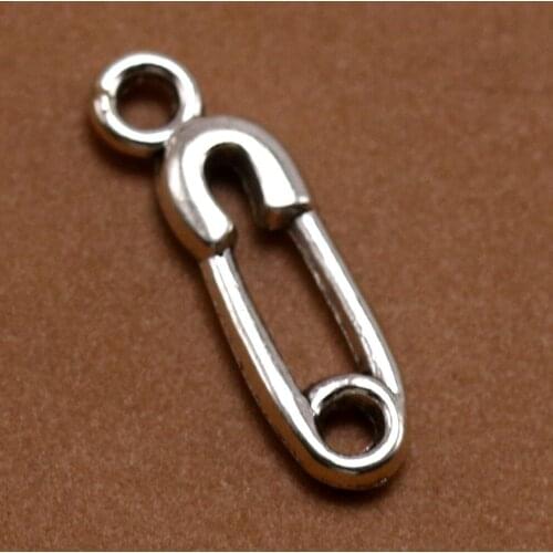 50pcs Safety Pin Charm Silver Color Pendant Fit Diy Handmade Finding Jewellery Making Supplies Aesthetics Accessories