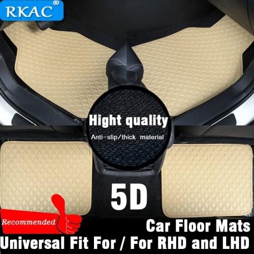 5D RHD LHD UNIVERSAL FIT FOR Car Floor Mats Carpet universal fit mat For NISSAN MARCH MICRA K13 MK4 IV (2010-2017) foot mats