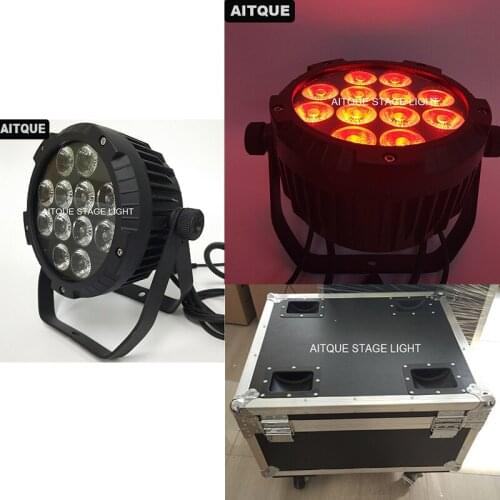 8lot/CASE)Wedding 12x10w par led rgbw led flat par ip 65 10watt waterproof outdoor led par light ip65 flycase