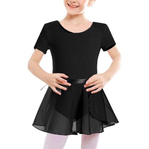 Girls Ballet Dress Ballet Dance Wear Leotard Skirted Ballet Clothing Dance Wear with Chiffon Gymnastics Skirts