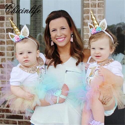 Chicinlife 1Pcs Unicorn Headband newborn Hair Clip Unicorn Happy Birthday Party Hat Crown Baby Shower Photo Props party decor