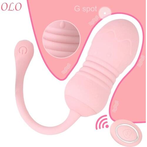 OLO Wearable Dildo Vibrator Sex Toys for Women Telescopic 8 Speed Wireless Remote G-Spot Clitoris Stimulation Vibrating Egg