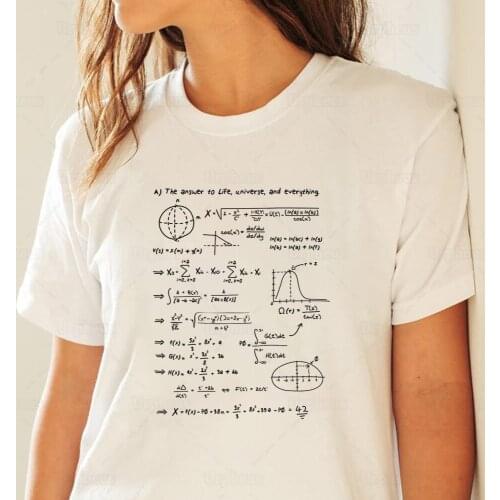 The Meaning of Life T Shirt Mathematical Formula Print The Answer To Life Movational Tshirt Cool Summer Top Tees