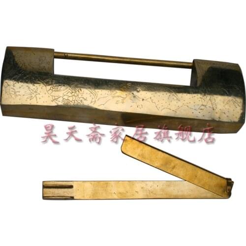 [Haotian vegetarian] antique copper lock / Chinese decoration brass fittings HTH-043