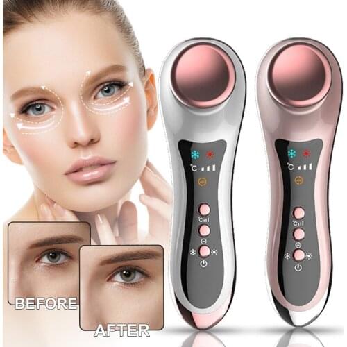Hot Cold Eye Facial Massager Massager Vibrating Massage Machine Heat Anti Wrinkle Pen Removal EMS Mesotherapy RF Radio