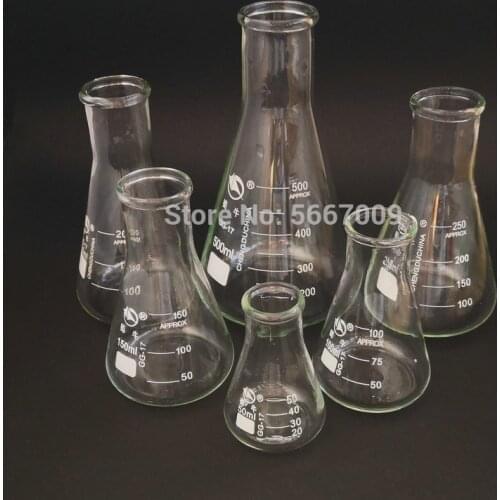 50ml to 1000ml Borosilicate Glass Flask Straight Wide Neck Conical Flask for Lab Chemical Equipment