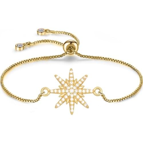 Cute Cubic Zirconia Stones Copper Snowflake Charm Bracelet Women Girl Trendy CZ Galaxy Star Red String Protection Jewelry Gift