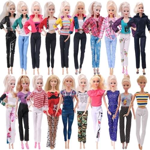 1 Set Handmade Fashion Outfit Daily Casual Clothes For Barbies Doll Clothes Accessories Baby Russian DIY Toys Girls Gift