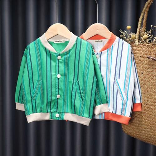 2020 New Kids Jacket Coats Boys Girls Spring Autumn Cotton strips Tops Kids Fashion Baseball Jackets Childrens suit Clothing
