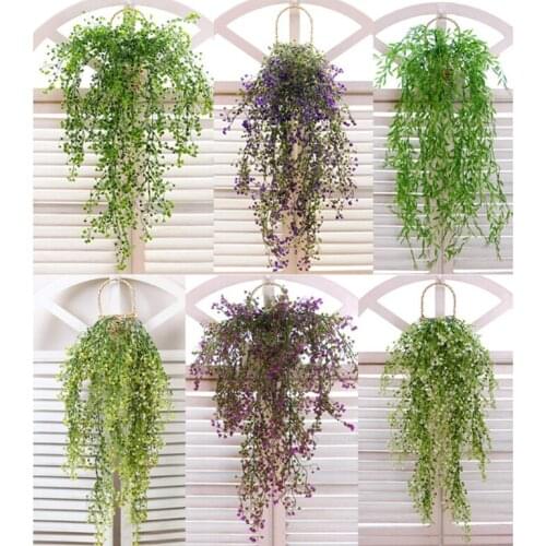 New 80cm Artificial Flowers Simulation Vine Hanging Garland Plant Green Leaves Wedding Home Garden Decoration Dropshipping