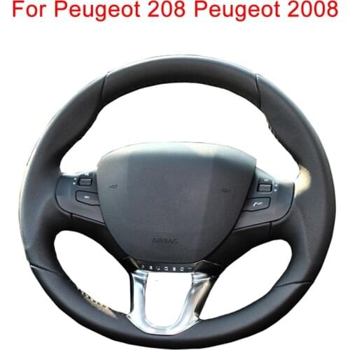 Customized Original DIY Car Steering Wheel Cover For Peugeot 208 Peugeot 2008 Artificial Leather Auto Steering Wheel Wrap