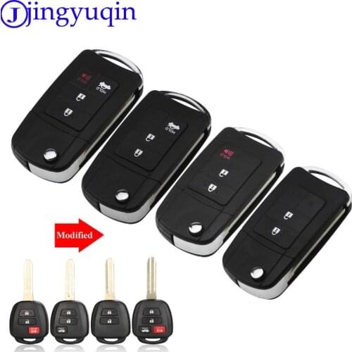 Jingyuqin 2/3/4 For Toyota Prius RAV4 Camry Camry Remote Control modified Folding Key Shell Cover