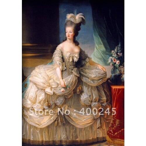 Hand painted portrait oil paintings Marie Antoinette Queen of France Classical beautiful lady Canvas art High quality