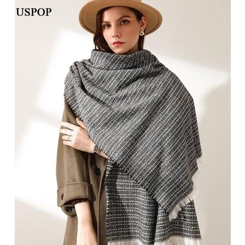 USPOP 2021 New Long Large Thick Warm Scarves Soft Plaid Tassel Wrap Pashmina Women Winter Scarf