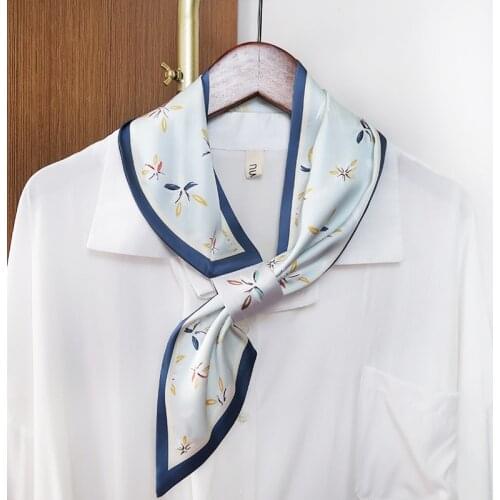 Floral Silk Scarf Hair Band Womens Arm Bag Multi-Functional Gift Decorate Scarves