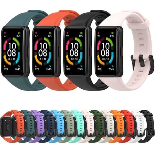 Soft Silicone Smart Wristband Bracelet Replacement Strap For Huawei Band 6 Sport Band Watch Strap For Honor Band 6 Strap