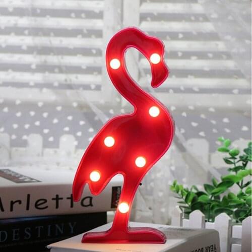 Led Night Light Lamp Lighting Child Flamingo Shape String Lights Led Christmas Tree Animal Decoration Lights Home Party Holiday