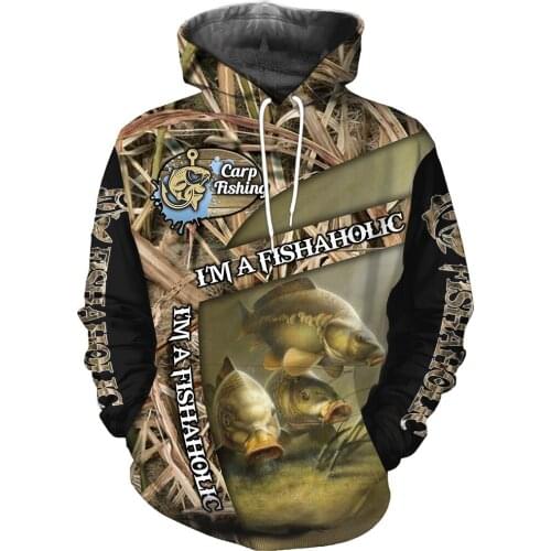 3D All over Printed Zip Hoodie Fashion Animal hoodies Carp Fishing Sweatshirt Harajuku Streetwear Unisex Casual Tracksuit